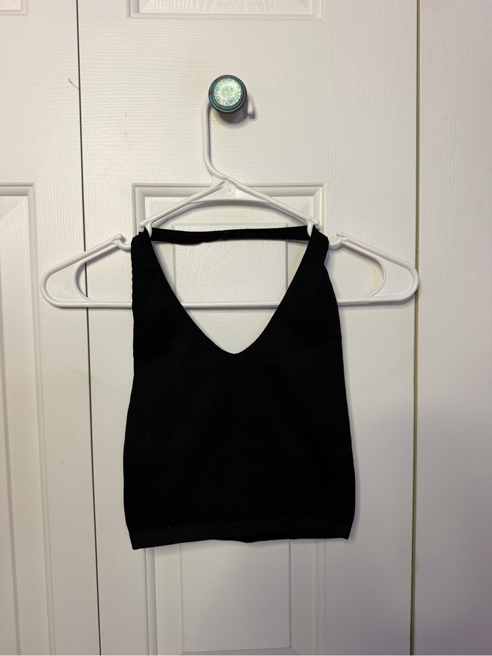 Urban Outfitters Black V-Neck Halter Crop Top